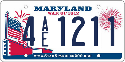 MD license plate 4AE1211
