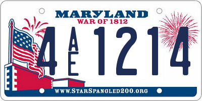 MD license plate 4AE1214