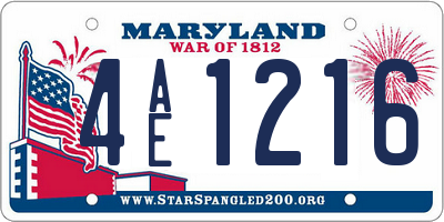 MD license plate 4AE1216