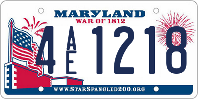 MD license plate 4AE1218