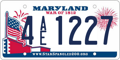 MD license plate 4AE1227