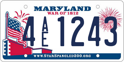 MD license plate 4AE1243