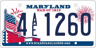 MD license plate 4AE1260