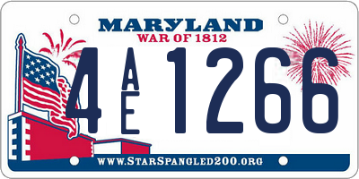 MD license plate 4AE1266