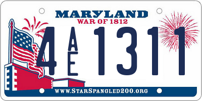 MD license plate 4AE1311