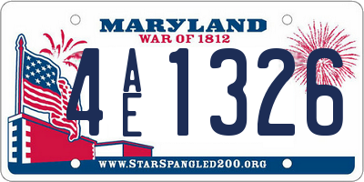 MD license plate 4AE1326