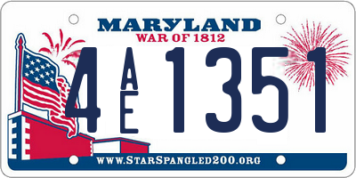 MD license plate 4AE1351