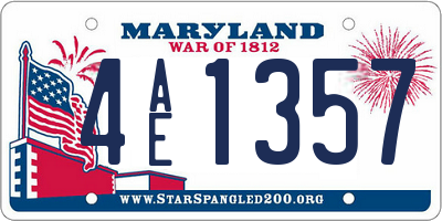 MD license plate 4AE1357