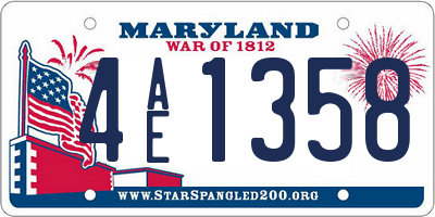 MD license plate 4AE1358