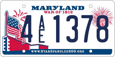 MD license plate 4AE1378