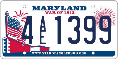 MD license plate 4AE1399