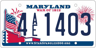 MD license plate 4AE1403