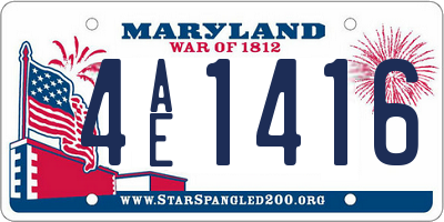 MD license plate 4AE1416