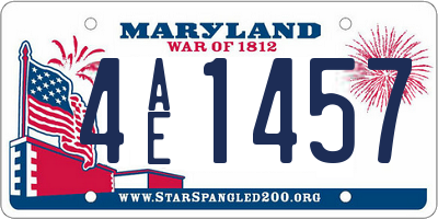 MD license plate 4AE1457