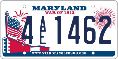 MD license plate 4AE1462