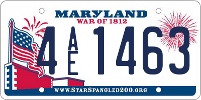MD license plate 4AE1463