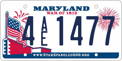MD license plate 4AE1477
