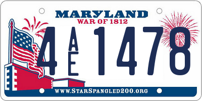 MD license plate 4AE1478