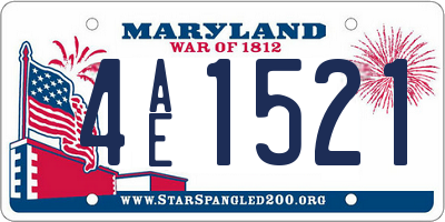 MD license plate 4AE1521