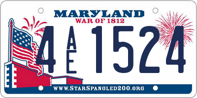 MD license plate 4AE1524