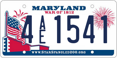 MD license plate 4AE1541