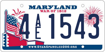 MD license plate 4AE1543