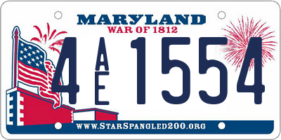 MD license plate 4AE1554
