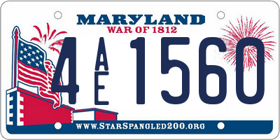 MD license plate 4AE1560