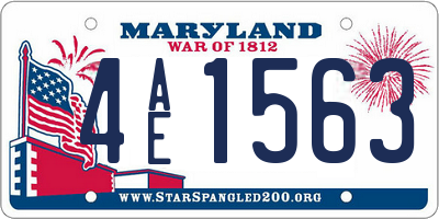 MD license plate 4AE1563