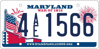 MD license plate 4AE1566