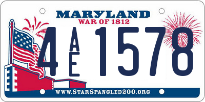 MD license plate 4AE1578