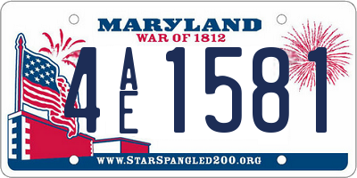MD license plate 4AE1581