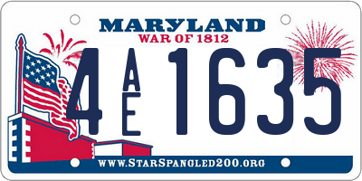 MD license plate 4AE1635