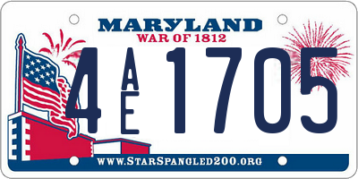 MD license plate 4AE1705