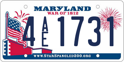 MD license plate 4AE1731