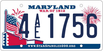 MD license plate 4AE1756