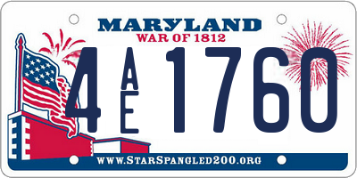 MD license plate 4AE1760