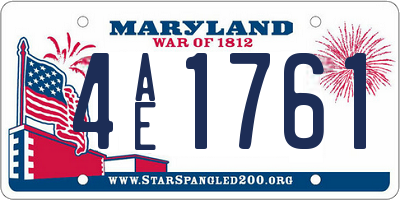 MD license plate 4AE1761