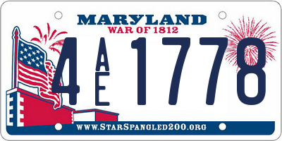 MD license plate 4AE1778
