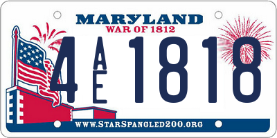 MD license plate 4AE1818