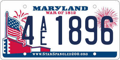 MD license plate 4AE1896