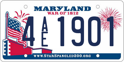 MD license plate 4AE1901