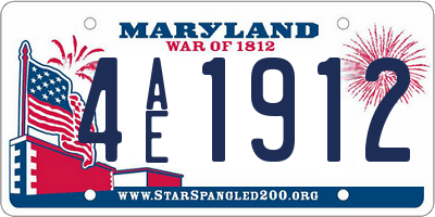 MD license plate 4AE1912