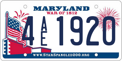 MD license plate 4AE1920