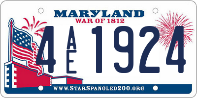 MD license plate 4AE1924