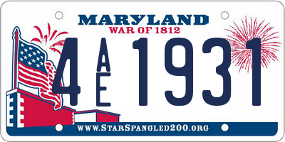 MD license plate 4AE1931