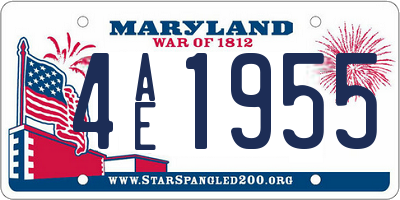 MD license plate 4AE1955