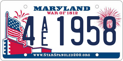 MD license plate 4AE1958