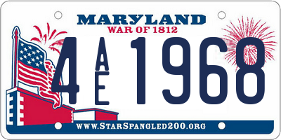 MD license plate 4AE1968