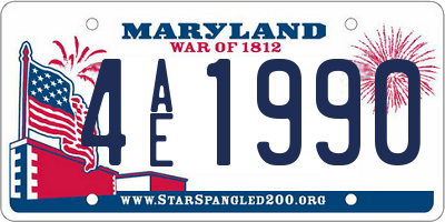 MD license plate 4AE1990
